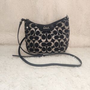 Coach Ashley Signature C Crossbody Bag Black Grey Y2K